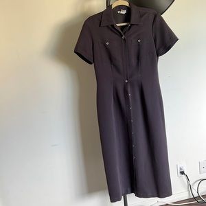 Charcoal short sleeve midi dress